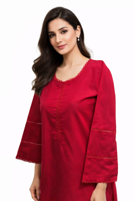 Deep Red Lace Suit