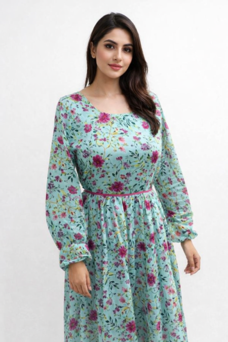 Mint Green Flower Frock