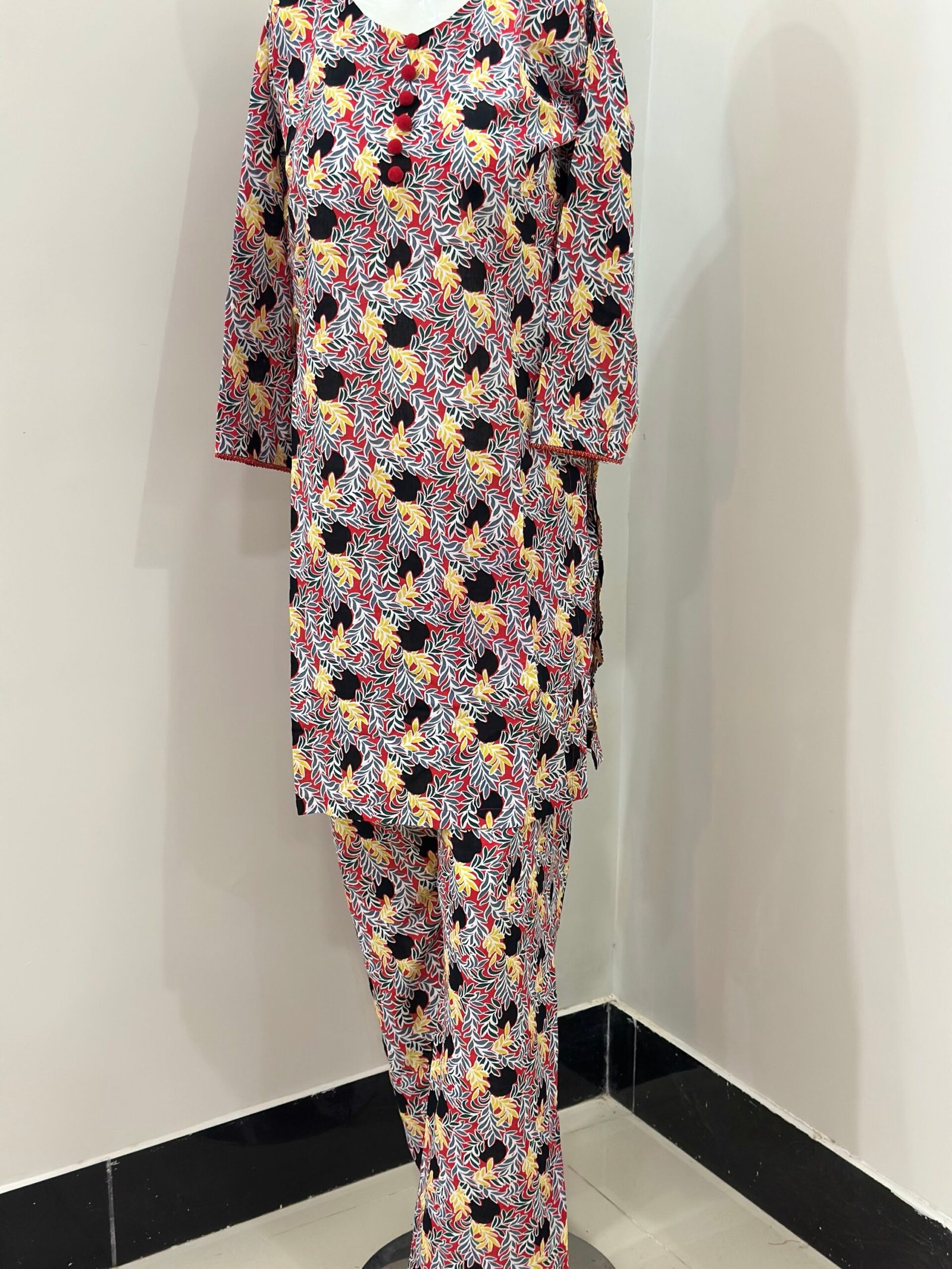 Tropical Leaf Print Cotton Co-Ord - Image 3