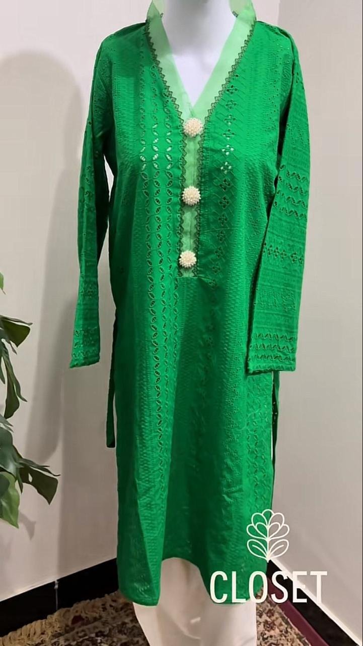 emerald green chickenkari shirt
