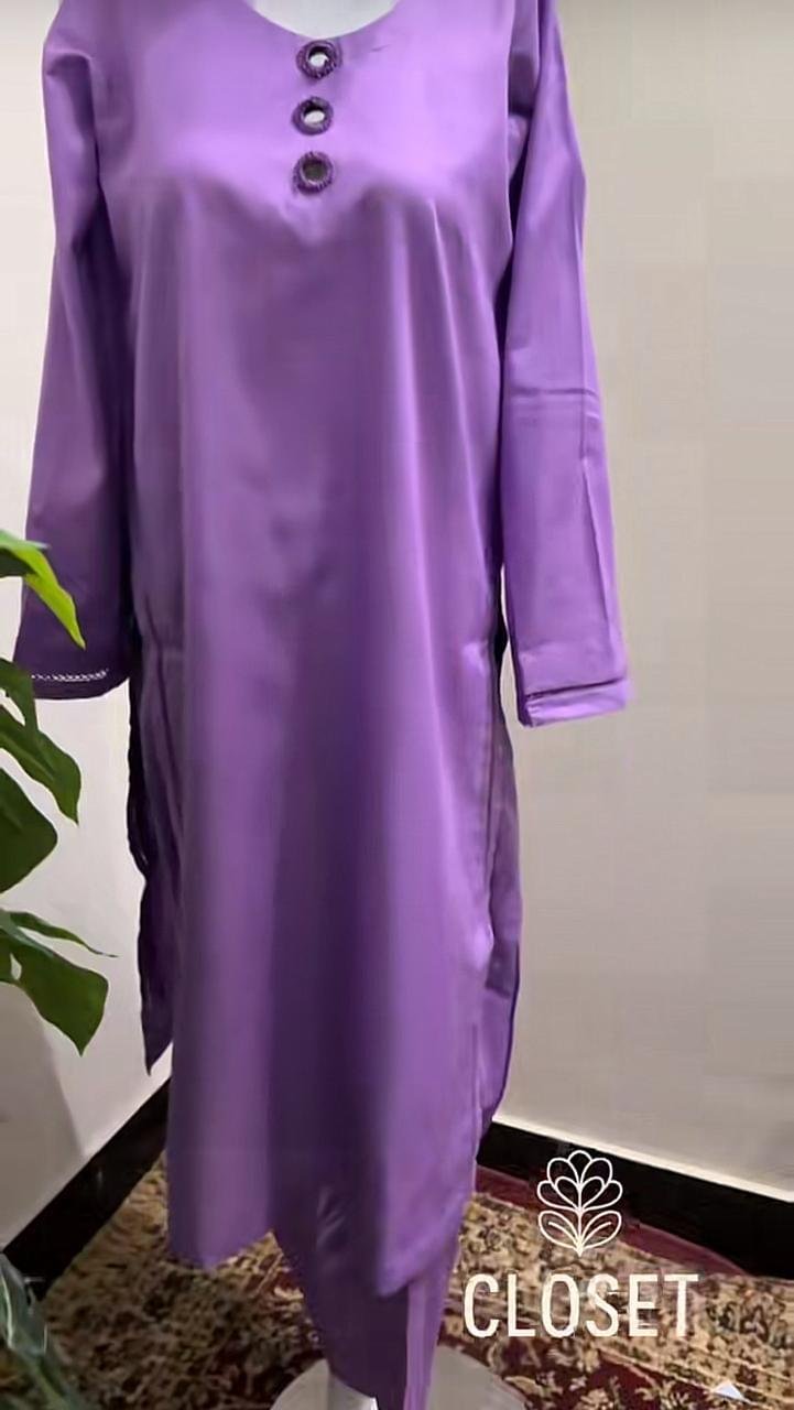 Lavender button suit