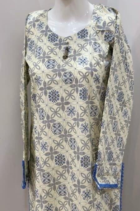 Botanical Block Print Kurta Set